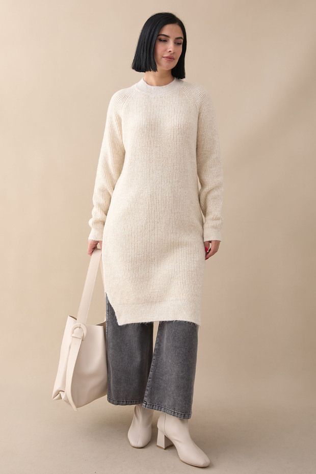 Simli Fitilli Ekru Tunik - 7