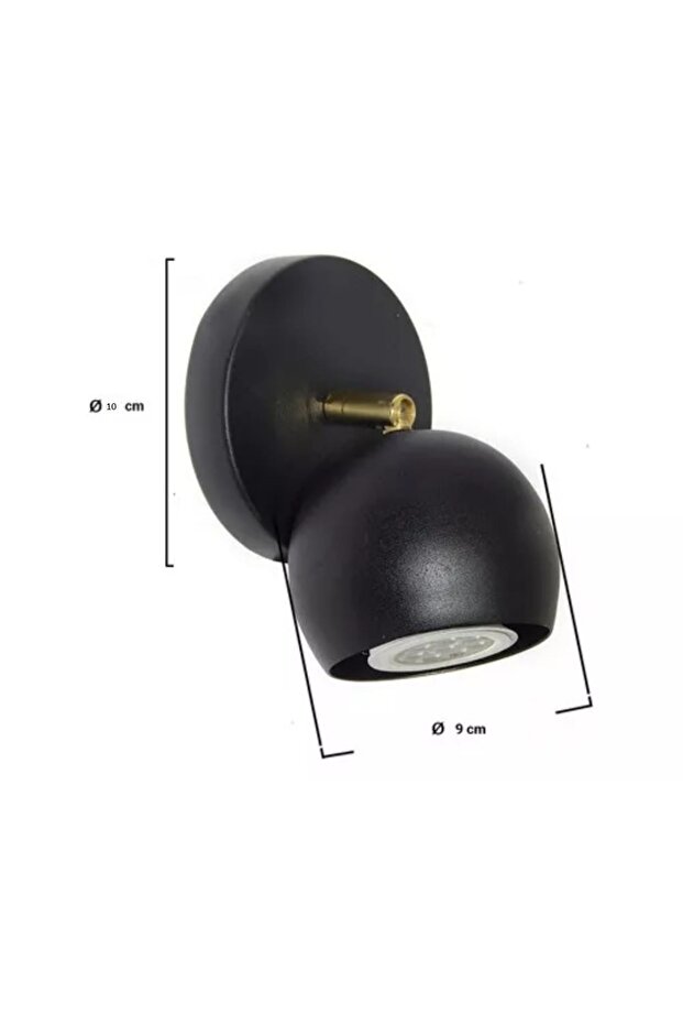 MYLİGHTS siyah SPOT TEKLİ KÜRE GÜN IŞIĞI AMPULLÜ hareketli duvar aplik - 1