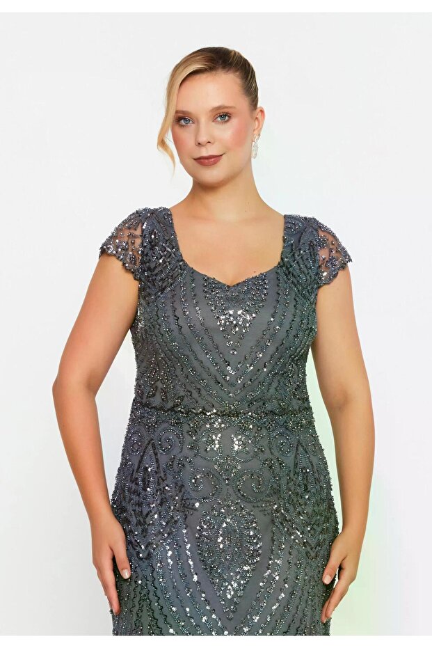 6138PAY PAYETLİ ELBİSE - 3