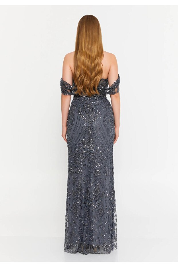 6139PAY PAYETLİ ELBİSE - 4