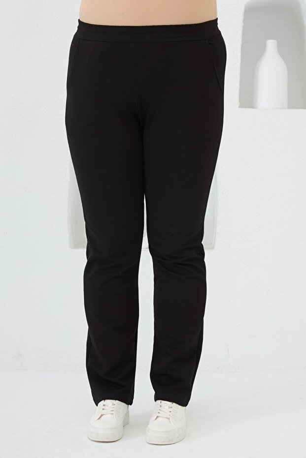 Plus Size Sweatpants Black - 1