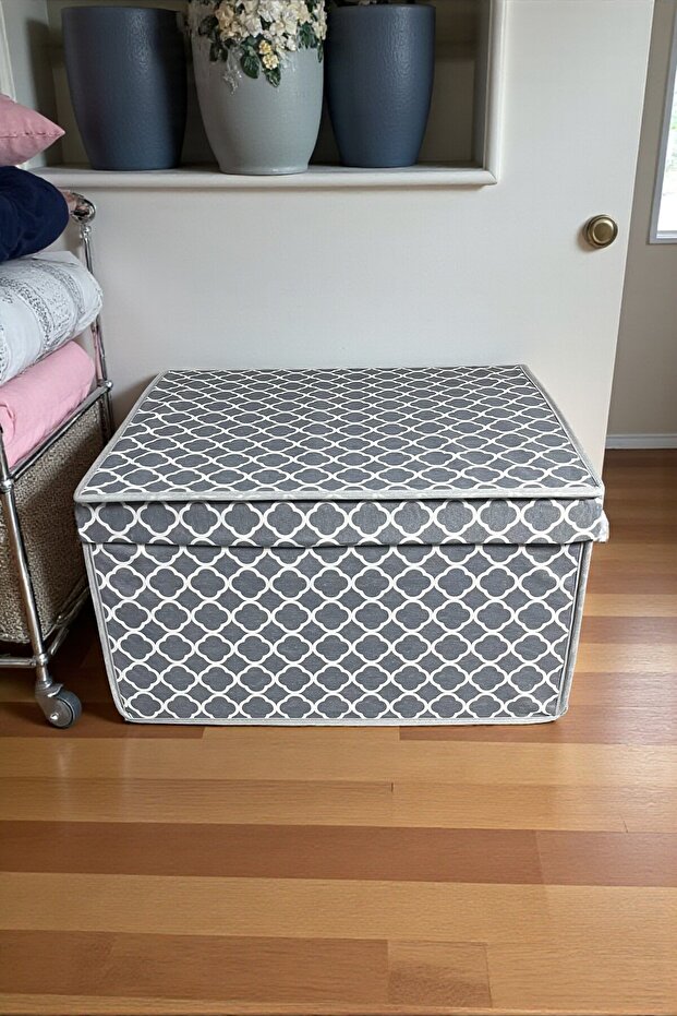 Maxi Multi-Purpose Storage Box, Box, Container, Organizer, Toy Box, Gray Chain Pattern, 40X50X30 - 6