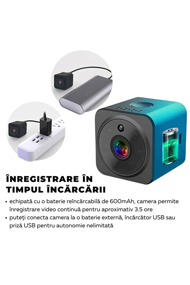 Mini Hidden Camera, Wi-Fi, Magnetic Mount, 360° Support, Night Vision, AS02, easyCTRL® - 6