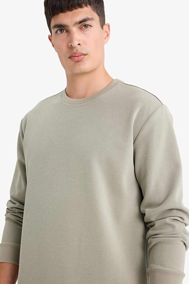 Regular Fit Bisiklet Yaka Uzun Kollu Tişört E9688AX25AU - 4