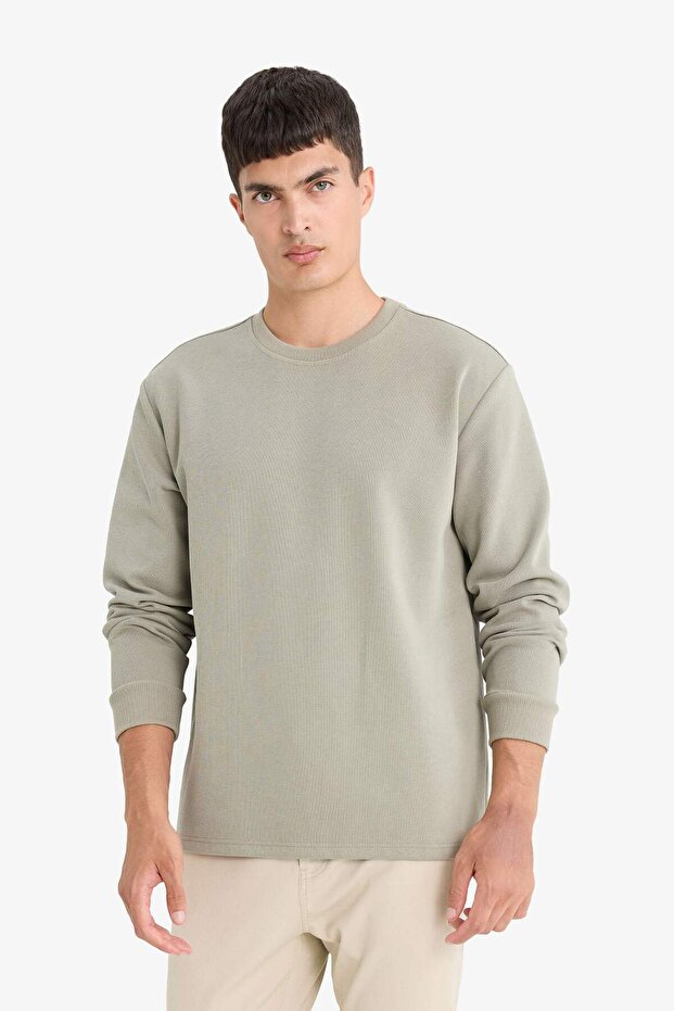 Regular Fit Bisiklet Yaka Uzun Kollu Tişört E9688AX25AU - 3
