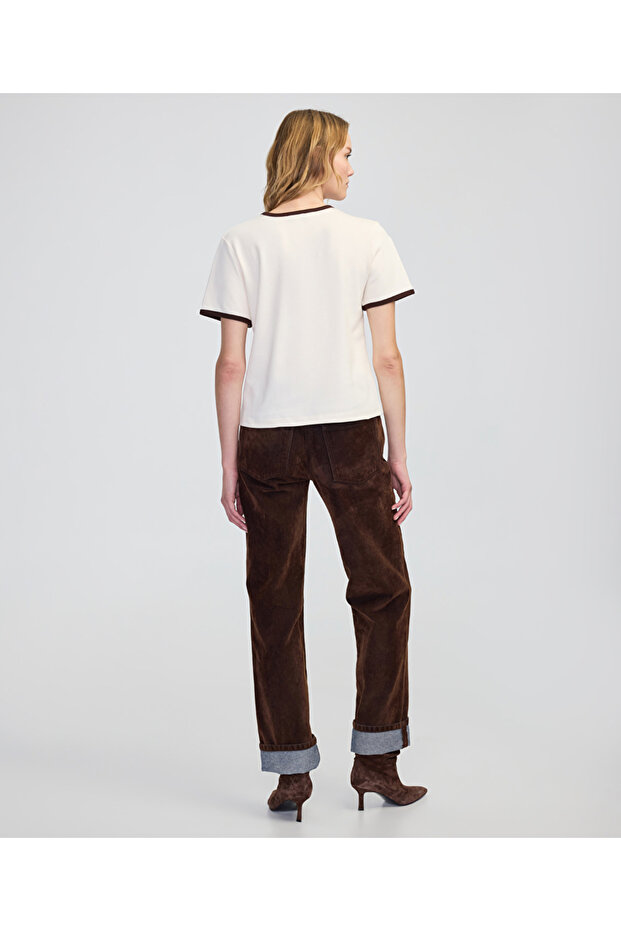 Slogan baskılı tişört - 5