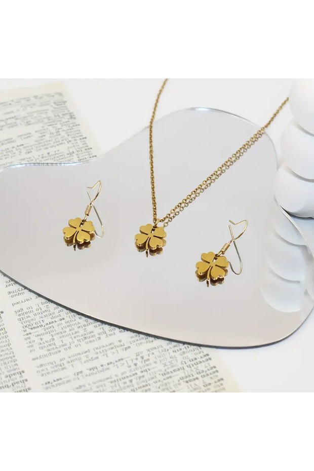 yonca kolye küpe set - 2