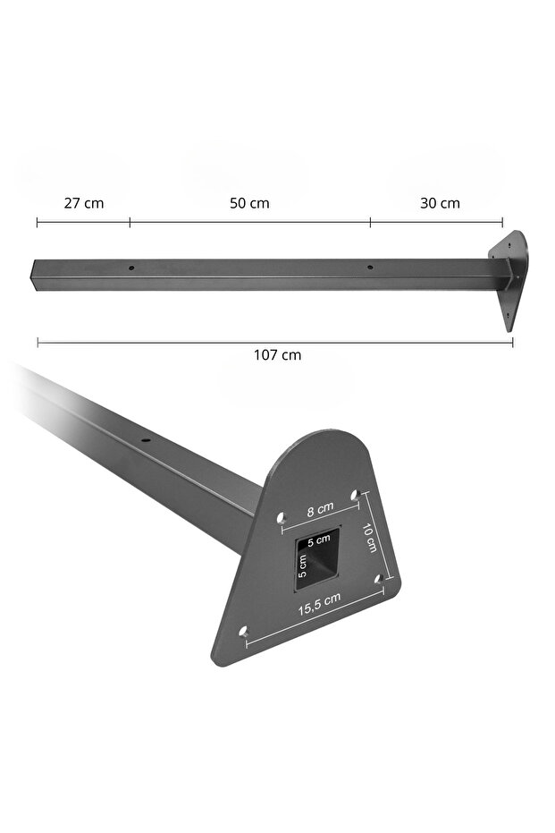Extendable swing frame with hooks and swing handle, graphite metal rod - 2