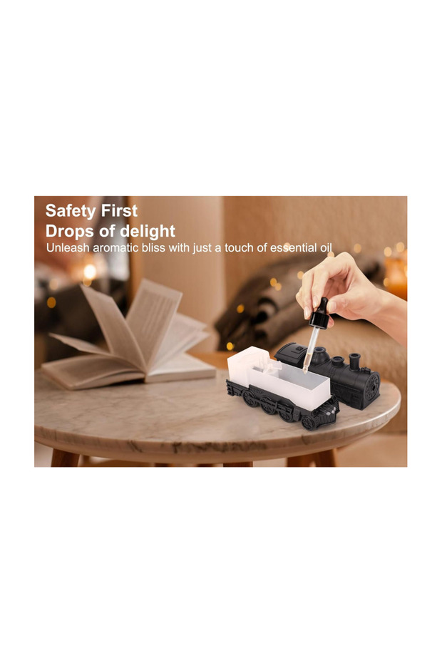 Train Shape Oil Diffuser Humidifier | 300ml Cool Mist Aromatherapy Diffuser with LED Lights & Remote - 6