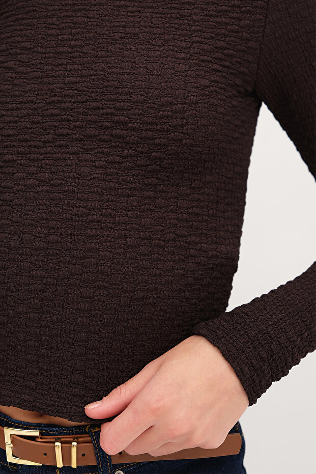 Dokulu Uzun Kollu Bluz B0597 - 3