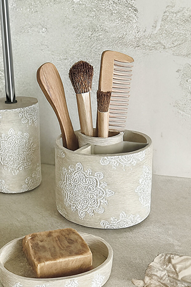 Totem Banyo Seti 5 Parça - Bej - 8