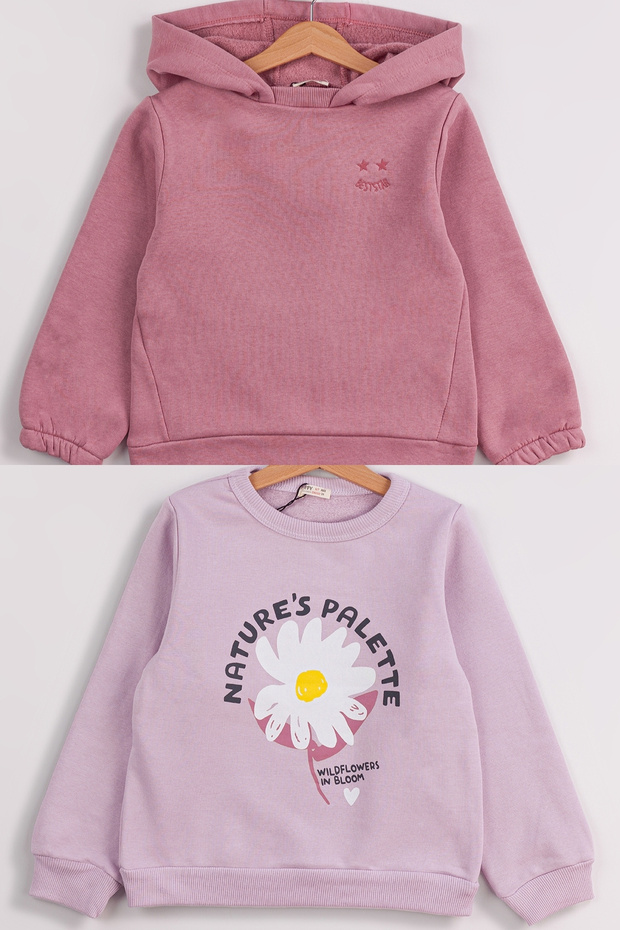 Girl's 2-Pack Basic Sweatshirt