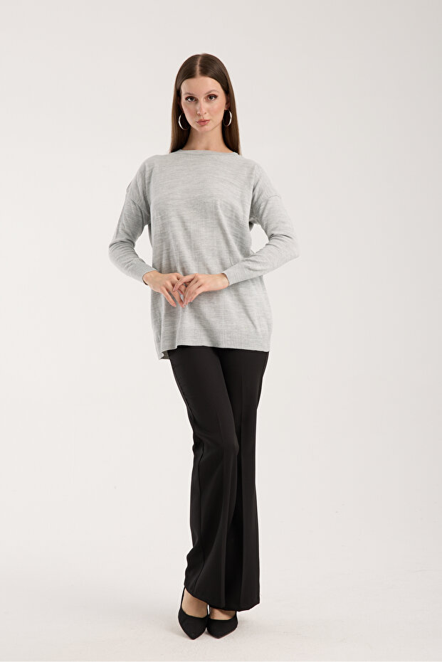 سترة أساسية برقبة دائرية رفيعة - 3