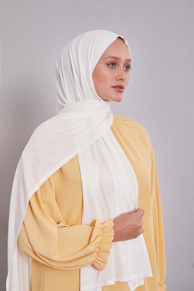Krem Modal Penye Şal - 2