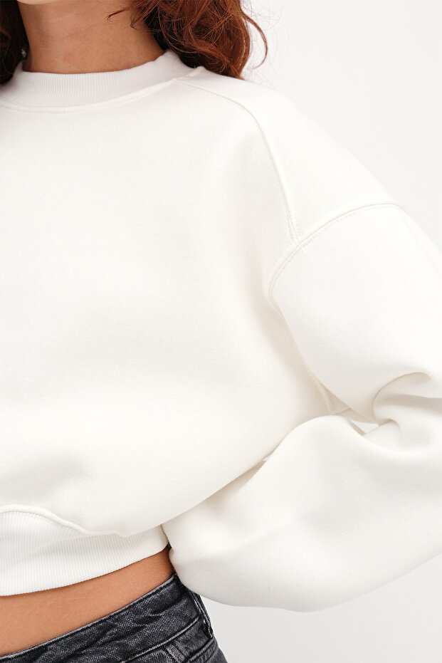 Şardonlu Bisiklet Yaka Basic Sweatshirt S3812-İ13 - 3