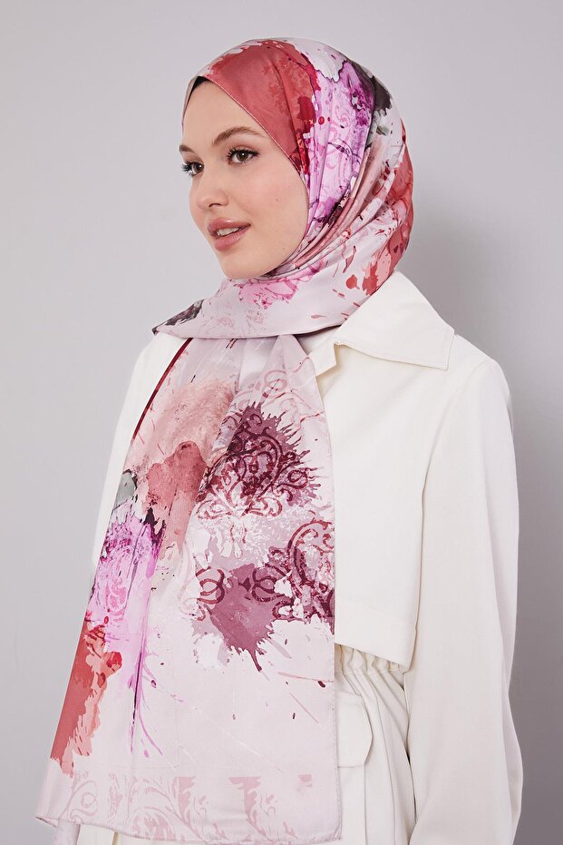 Pink Batik Pattern Twill Shawl - 2