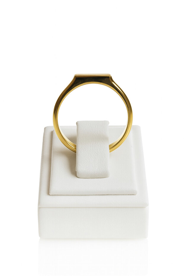 Minimalist Tasarım Sarı Kaplama 925 Ayar Gümüş Yüzük – Unisex İnce ve Şık Model - 5