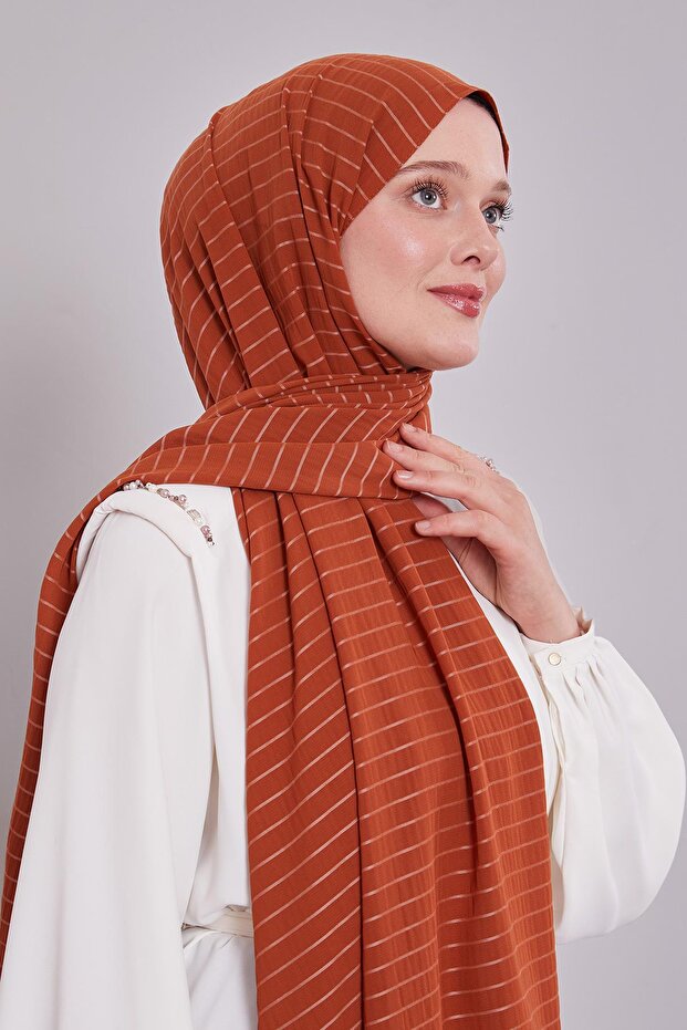 شال كاز مخطط بالطراز القرمزي - 2