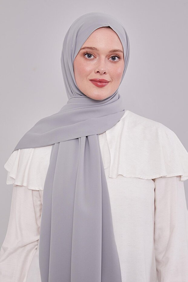 شال مسطح باللون الرمادي الداكن - 3