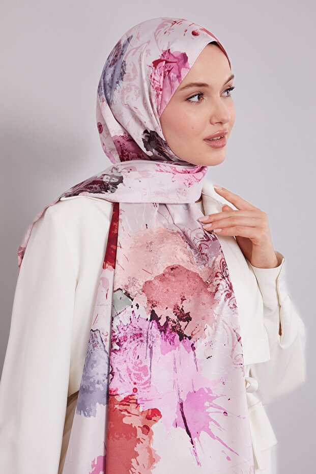 Pink Batik Pattern Twill Shawl - 3