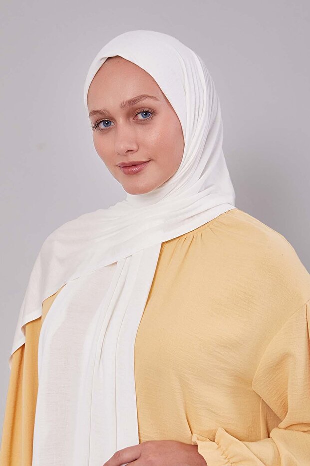 Krem Modal Penye Şal - 1