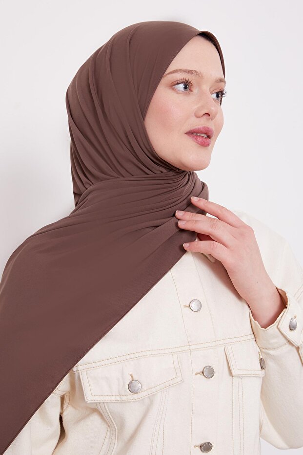Coffee Plain Sandy Shawl - 1