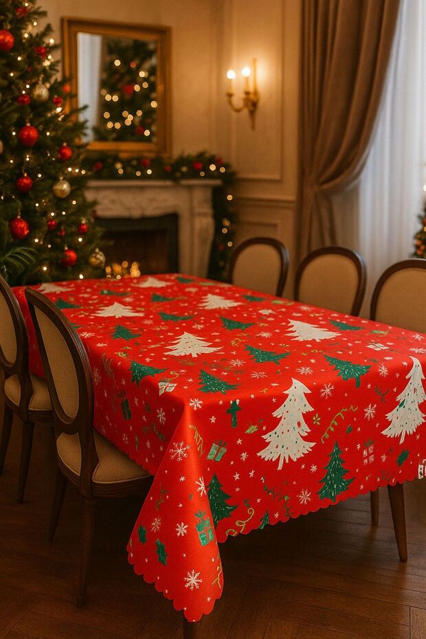 Christmas Themed Christmas Worry-Free Tablecloth