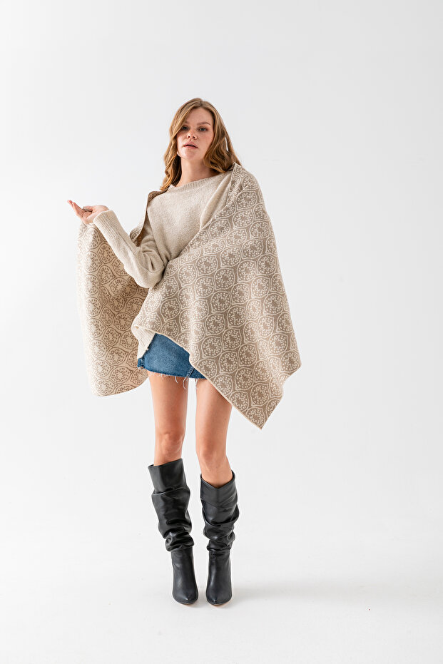 Floral Pattern Shoulder Wrap, Stylish Comfortable Shoulder Wrap Suitable for Dual Use, Knitwear Shoulder Wrap, Shoulder Wrap - 4