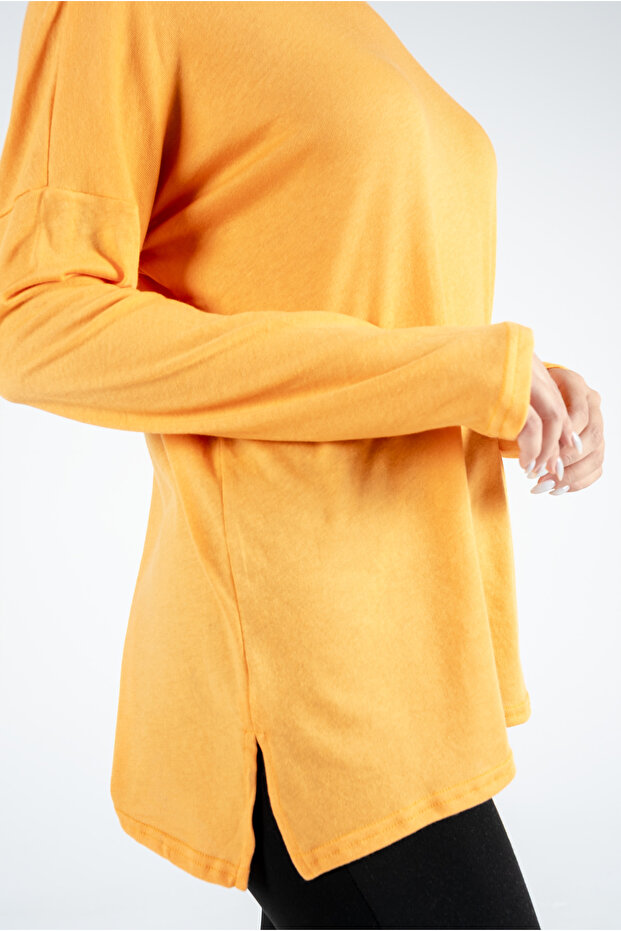 TURUNCU TRİKO UZUNKOL BLUZ - 6