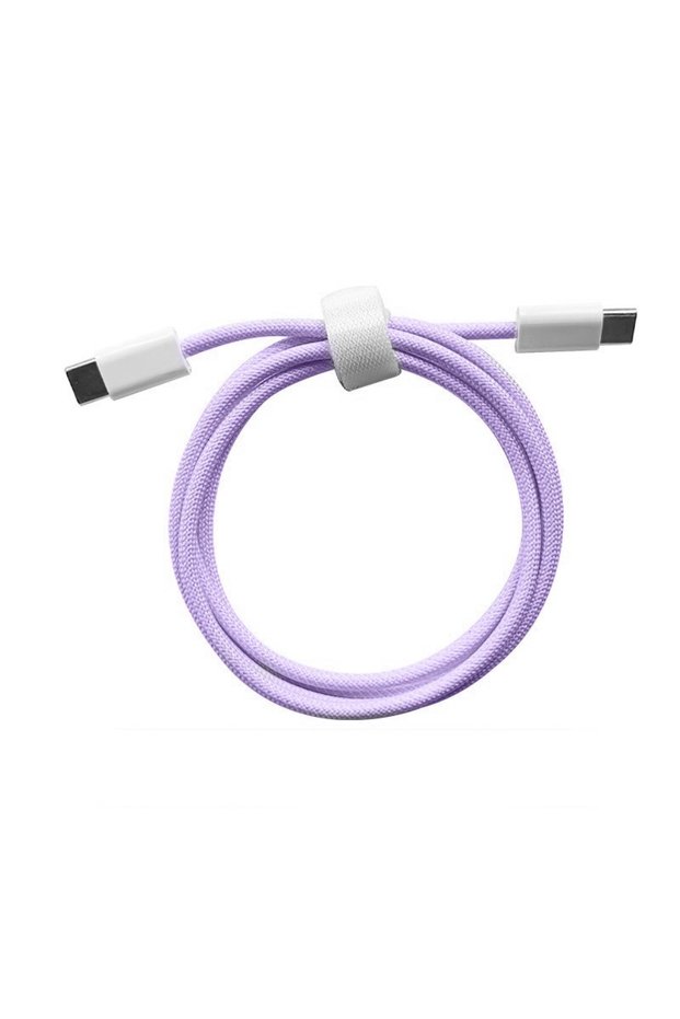 Cablu împletit tip C la tip C macaron + violet + 1 metru