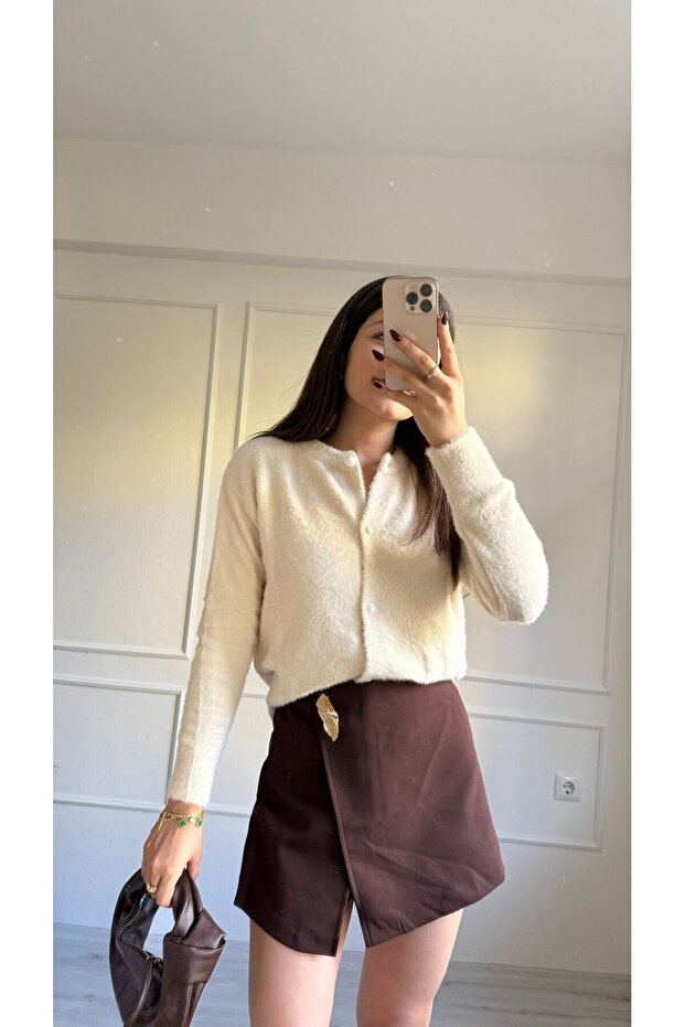 EKRU PELUŞ HIRKA - 3