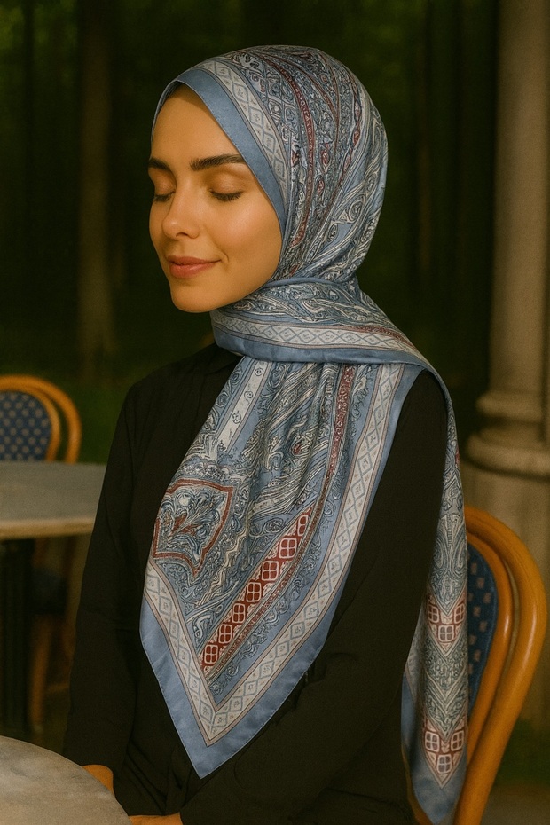 شال قطني منقوش - 1