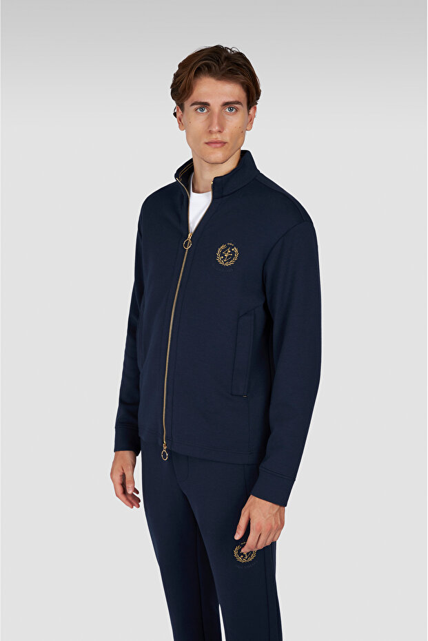 Men's Woven Polyester Cotton Zip Sweatshirt