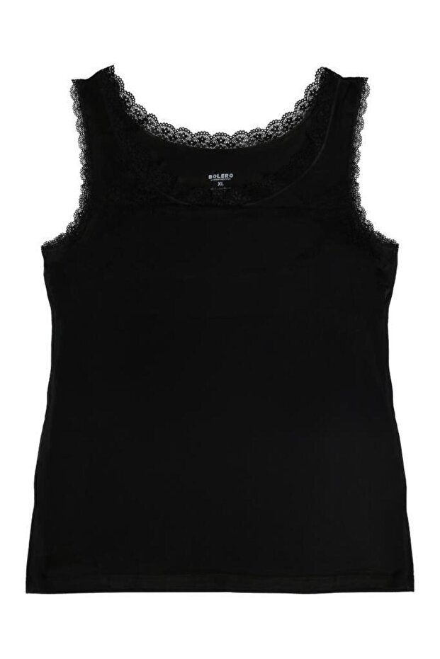 Dantelli Kadın Bambu Atlet Siyah - 1