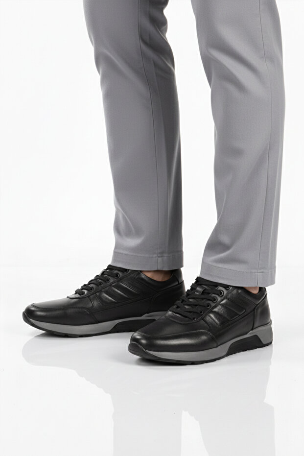 Black Genuine Leather Men's Casual Shoes 2720-1 m