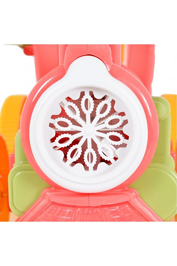 Red Wheels soap bubble train with music and lights, removable handle, 2x60ml solution - 2