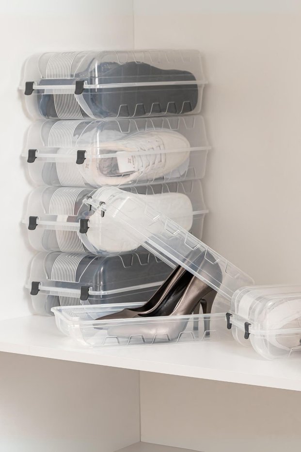 6-Piece Shoe Box Men's & Shoe Rack Organizer 19.5X33.5X10.5 cm