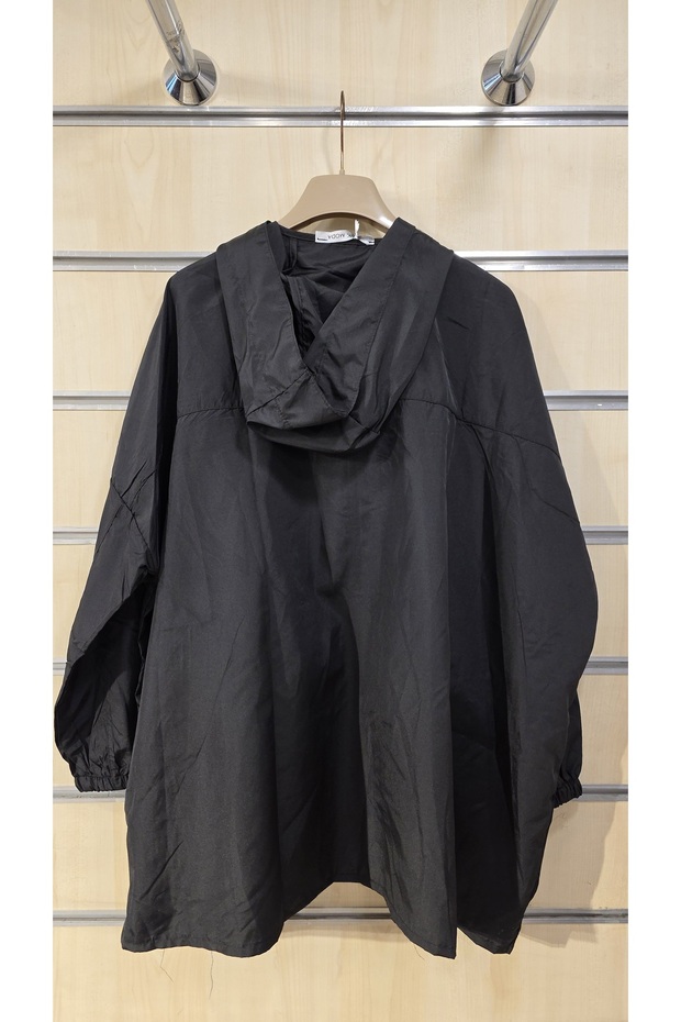 معطف واق من المطر بنمط عادي مع سحاب - 6