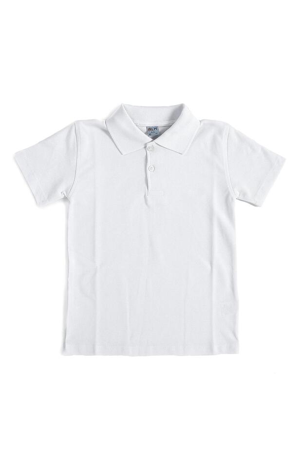 White Short Sleeve Solid Color Collared 6-17 Years Old Children's School Lacoste T-Shirt Polo Neck T-Shirt