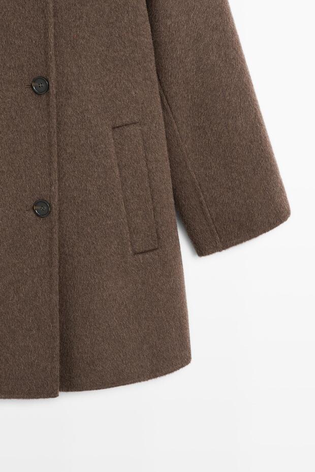Kaşe kruvaze crop kaban - 7