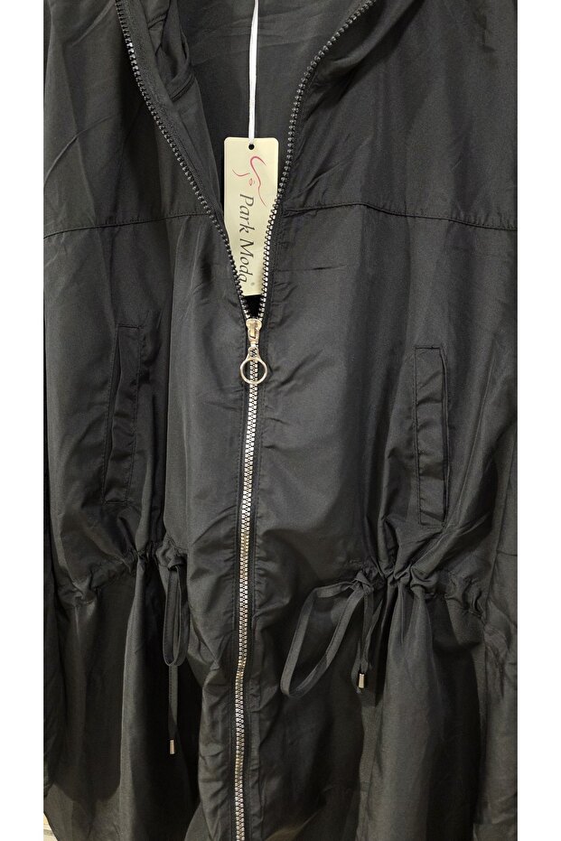 معطف واق من المطر بنمط عادي مع سحاب - 4