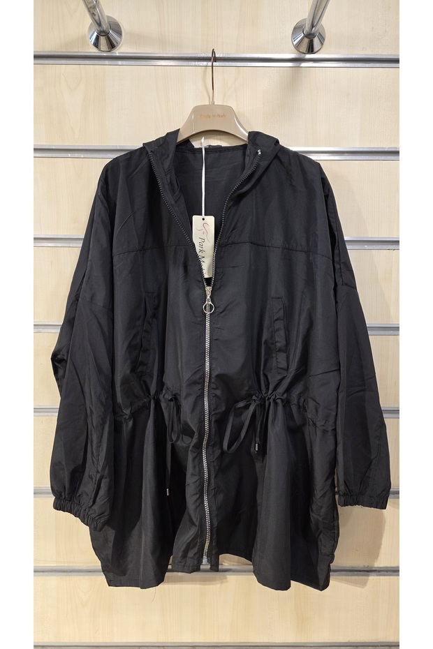 معطف واق من المطر بنمط عادي مع سحاب - 2