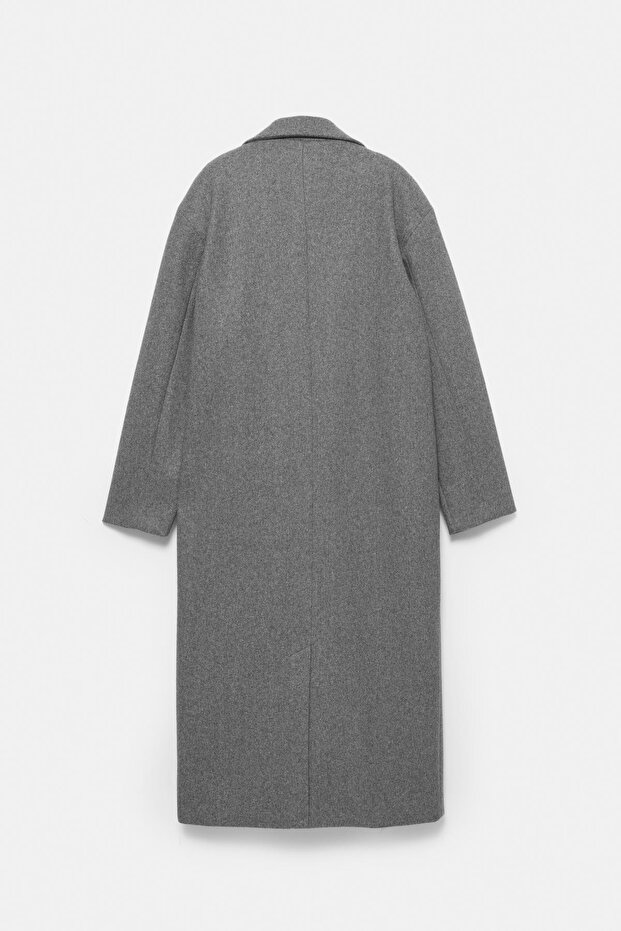 Kruvaze uzun kaşe kaban - 8