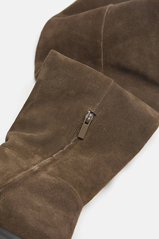 Düz yüksek deri çizme - 3