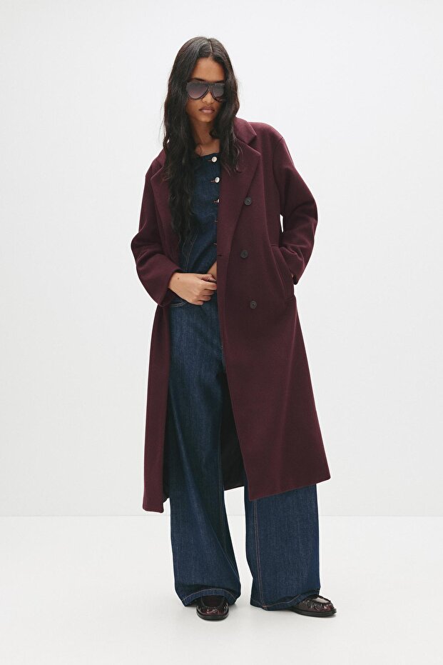 Kruvaze uzun kaşe kaban - 3