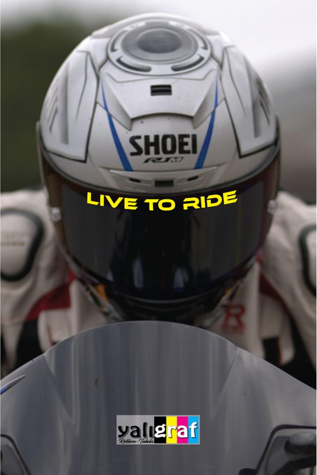 Live to Ride (Live for Riding) Motorcycle Helmet Visor Motor Sticker 15X1 cm
