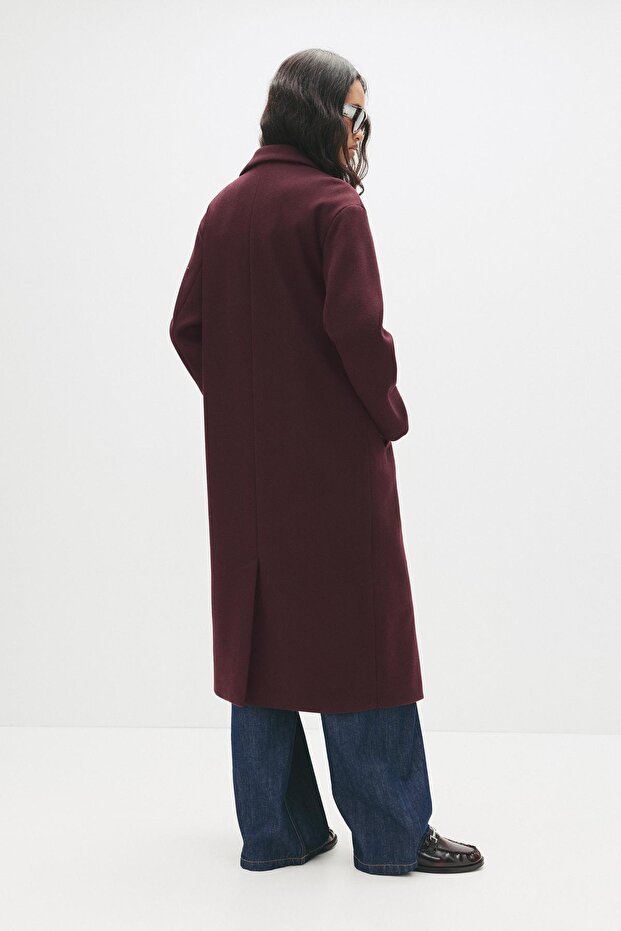 Kruvaze uzun kaşe kaban - 5