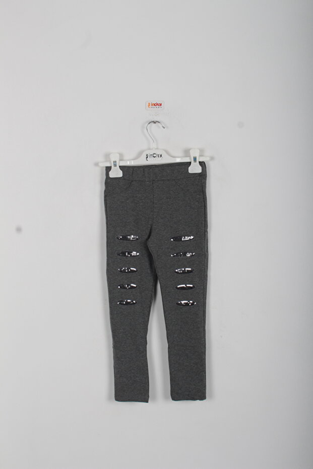 Girl's Sequin Embroidered Elastic Waist Leggings