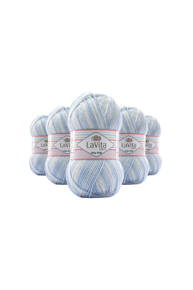 Baby Batik Multicolor Hand Knitting Yarn 100% Acrylic 500Gr 5 Pcs (By04 Turquoise)