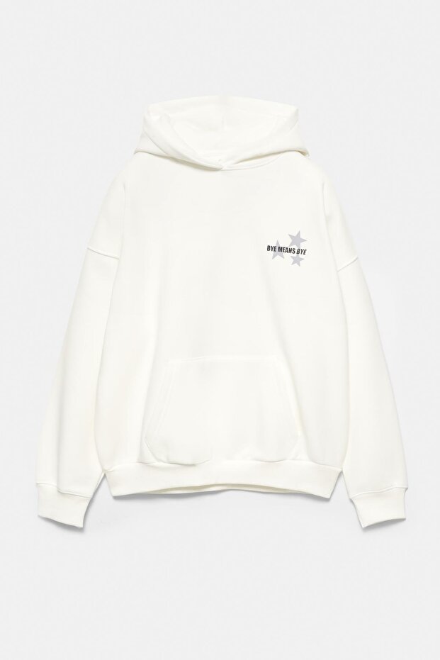 Yıldız desenli kapüşonlu sweatshirt - 7